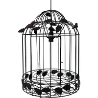 Grafelstein Hängelampe BIRDY schwarz braun Vogelkäfig Deckenlampe mit Blättern