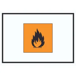 HB-Druck Schild Gefahrensymbol Entzündbar Symbol Brand Flamme A5 Rückseite selbstklebend
