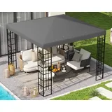 XDeer Pavillon-Ersatzdach Ersatzplane für Pavillon, Plane für Garten-Pavillon, mit Wasserablauföffnungen, 3 x 3 m grau
