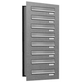AL Briefkastensysteme Briefkasten »Premium«, (BxH): 38.5 x 92cm, Anzahl Schlitze: 8, Einbaumontage - grau