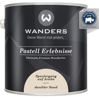 Wanders Pastell Erlebnisse 2,5L - Dunkler Sand/Beige - Edelmatte Wandfarbe! Küchenmöbellack und Möbelfarbe. Kreidefarbe für Holz & mehr. Hohe Deckkraft, schnell trocknend