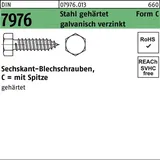Industrial Quality Supplies DIN 7976-C/ISO 1479 Form C Sechskant-Blechschraube VG 8x25 Stahl galvanisch verzinkt