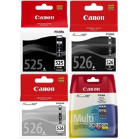 Canon Original CLI-526 + PGI-525 Druckerpatronen 6erMultipack - BK/C/M/Y/GY/BK 5x9ml / 1x19ml