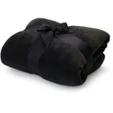 Lumaland Kuscheldecke | 150x200 cm - Sofadecke & Tagesdecke - [Schwarz]