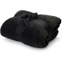 Lumaland Kuscheldecke | 150x200 cm - Sofadecke & Tagesdecke - [Schwarz]