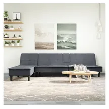 vidaXL Schlafsofa in L-Form Dunkelgrau 255x140x70 cm Samt
