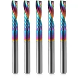 CNC Fräser Spiralnutfräser 4mm Schaft Downcut 4mm Schnittdurchmesser 17mm Schnittlänge Router Bit O Flöten Spiralfräser CNC Fräser für Oberfräse Holzfräser Langlochfräser Holz (4X4X17mm)