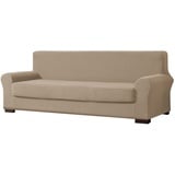 EBETA E 2-Stück Sofahusse Jacquard Sofaüberwurf Sofaüberzug, Sofahusse Couchbezug Möbelschutz rutschfest, Sofa Abdeckung Hussen + Polsterbezug 3 Sitzer (Sand, 185-235 cm)