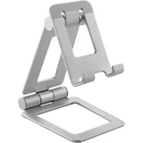 InLine Smartphone & Tablet Halter Aluminium, klappbar, stabil, rutschfest, mit Kabelmanagement, für Geräte bis 10 Zoll, 55729A