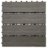 Outgarden Terrassenplatte WPC-Fliese Holzoptik Hellgrau, WPC 30x30, Hellgrau grau