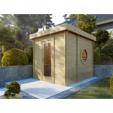 Outdoor Holz Sauna Gartensauna Außensauna Outdoorsauna inkl. 2 Liegen Vorraum