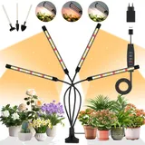 ANPSSSEN Pflanzenleuchte mit 80 LEDs, Pflanzenlampe LED,Pflanzenlicht, Wachsen licht Vollspektrum für Zimmerpflanzen mit Zeitschaltuhr,3 Lichter Modi für Gemüse