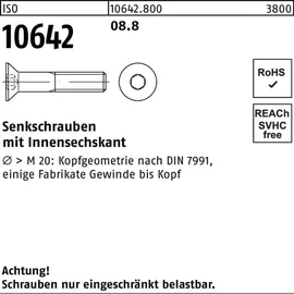 F. REYHER Nchfg. GmbH & Co. KG Senkschraube ISO 10642 Innen-6kt M5 x 25 8,8 100 Stück
