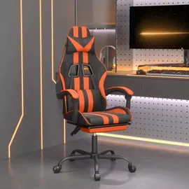 vidaXL Gaming-Stuhl mit Fußstütze Schwarz und Orange