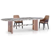 JVmoebel Esstisch Esszimmer Möbel Edelstahl Oval Esstisch Tisch Design Tische Möbel (1-St., 1x nur Esstisch ohne Stühle), Made in Europa grau