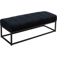 FineBuy Sitzbank Gepolstert Samt Schwarz 108 x 40 x 40 cm