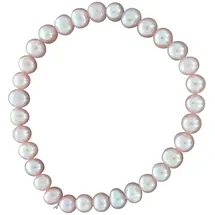 VIVANCE Armband Süßwasserzuchtperlen pink 6mm glänzend 18cm