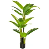 Homcom künstliche Pflanze mit Bananenbaum Design grün 17L x 17B x150H cm