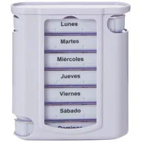 GiMa 25755 Wöchentliche Pillendose Tower, 4 Fächer, Spanisch/Portugiesisch