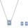 Swarovski Una Set, Blaue und Rhodinierte Halskette und Ohrringe mit Strahlenden Swarovski Kristallen