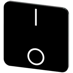 Siemens 3SU19000AF160QP0 Bezeichnungsschild 22x22mm, Schild schwarz, Symbol: I* O - 10 Stück