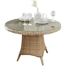Destiny LUNA Gartentisch Ø 120 x 75 cm beige/grau
