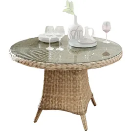 Destiny LUNA Gartentisch Ø 120 x 75 cm beige/grau