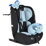 Moni Kindersitz i-Size i-Safe (76-150cm) Isofix, Top Tether, 13-fach verstellbar blau