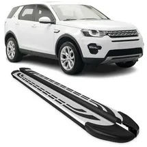 Omac Kfz-Schmutzfänger Trittbretter für Land Rover Discovery Sport 2014-25 Alu, 2-tlg., Rutschfest, Haltbar, Aerodynamik schwarz|silberfarben