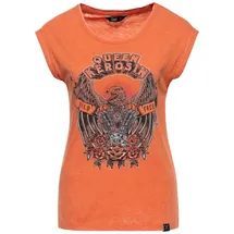 Queenkerosin Print-Shirt Wild & Free (1-tlg) im Vintage-Look orange M