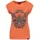 Queenkerosin Print-Shirt Wild & Free (1-tlg) im Vintage-Look orange M