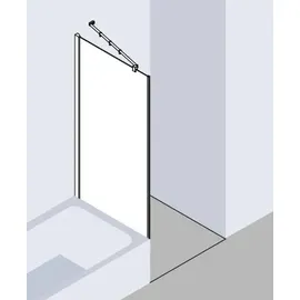 Kermi Filia XP Seitenwand FXTVD10017VUK 100 x 175 cm, silber hochglanz, ESG Opaco, verkürzt neben Badewanne
