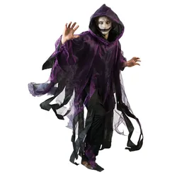 Violetter Horror Glanzumhang mit Kapuze - Einheitsgroesse