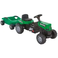 Lemodo Trettraktor mit großem Anhänger grün, Kinderfahrzeug, Traktor ab