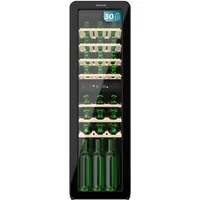 Cecotec "Cecotec Weinkühlschrank 30 Hit Black. Schwarz mit 2 Temperaturzonen (5-12oC, 12-20oC), LED-Steuerung, NoFrost, Holzregale, Innenbeleuchtung")