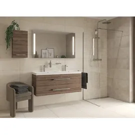 Swiss Aqua Technologies Walk-In Duschtrennwand 90 x 200 cm Schwarz/Türkis Sicherheitsglas