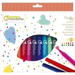 Avenue Mandarine 10x Packung mit 12 Filzstiften - Mehrfarbig CC030O