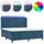 vidaXL Boxspringbett mit Matratze & LED Dunkelblau 160x200 cm Samt