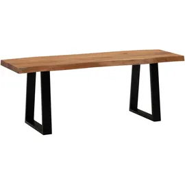 Wohnling Garderobenbank 120 x 40 x 45,5 cm Akazie Massivholz / Metall schwarz
