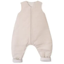 Julius Zöllner Schlafsack mit Füßen / Jumper wattiert - Musselin - Sand - Gr. 104