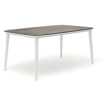 Solpuri Charlie Gartentisch Aluminium 170 - 230x100 cm 301 - weiß 590 - Dekton kreta
