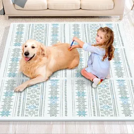 Vevor Spielmatte für Kinder 6 Stk. Spielmatte mit Eva-schaum, 61 x 61 cm Puzzle-spielmatte mit 24 Quadratfuß Fläche, ineinandergreifende Kleinkindermatten für Spielzimmer Kinderzimmer Hellgrau