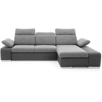 JVmoebel Ecksofa, Design Ecksofa Couch Leder Multifunktion Wohnlandschaft Textil grau|schwarz