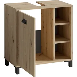 byLIVING Waschbeckenunterschrank Wellness Breite 60 cm, Artisan Eiche/schwarz