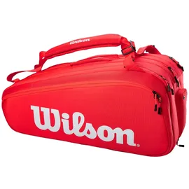 Wilson Super Tour 15pk Red Tasche, Rot/Weiß