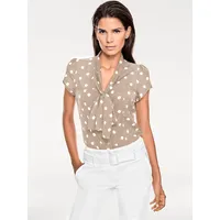 Heine Schluppenbluse HEINE, Damen, Gr. 36, grau (taupe, weiß),