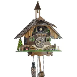 Engstler -Kuckucksuhr mit Beleuchtung Haus Quarzwerk 34cm- 444/50 QM
