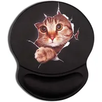 AOKSUNOVA Ergonomisches Mauspad mit Gelkissen und Katzenmotiv
