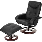 Mendler Relaxsessel HWC-C46, Fernsehsessel Sessel mit Hocker, Kunstleder ~ schwarz