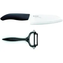 Kyocera GEN Cut & Peel Set Keramik Santoku Messer mit Schäler 14 cm Schwarz